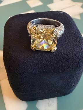 Judith Ripka Canary Yellow Crystal Ring